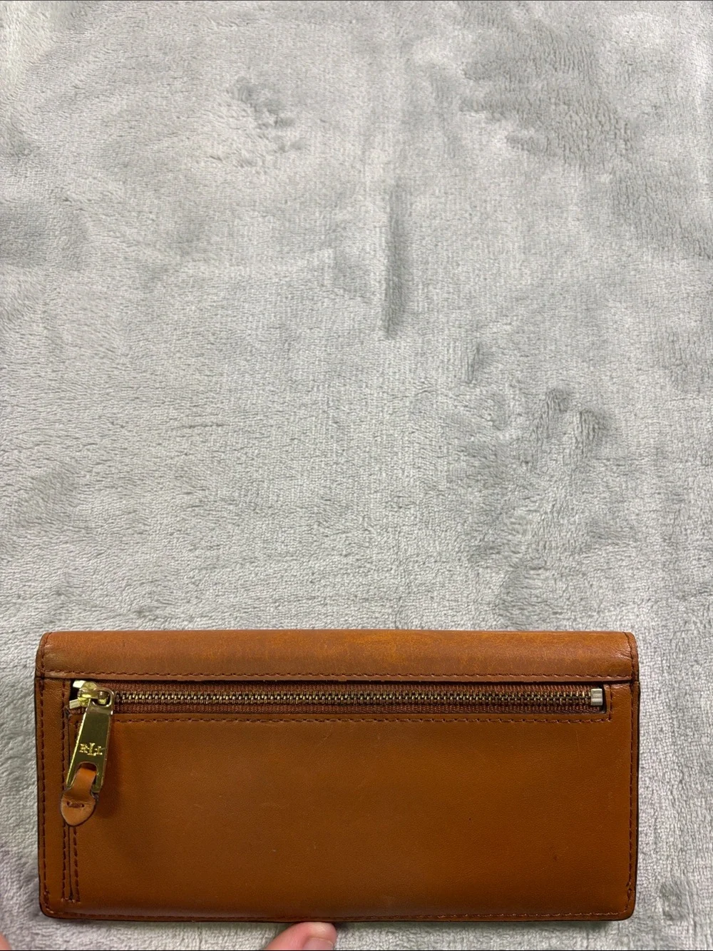 Lauren Ralph Lauren Brown Leather Belted Continental Wallet Clutch LRL